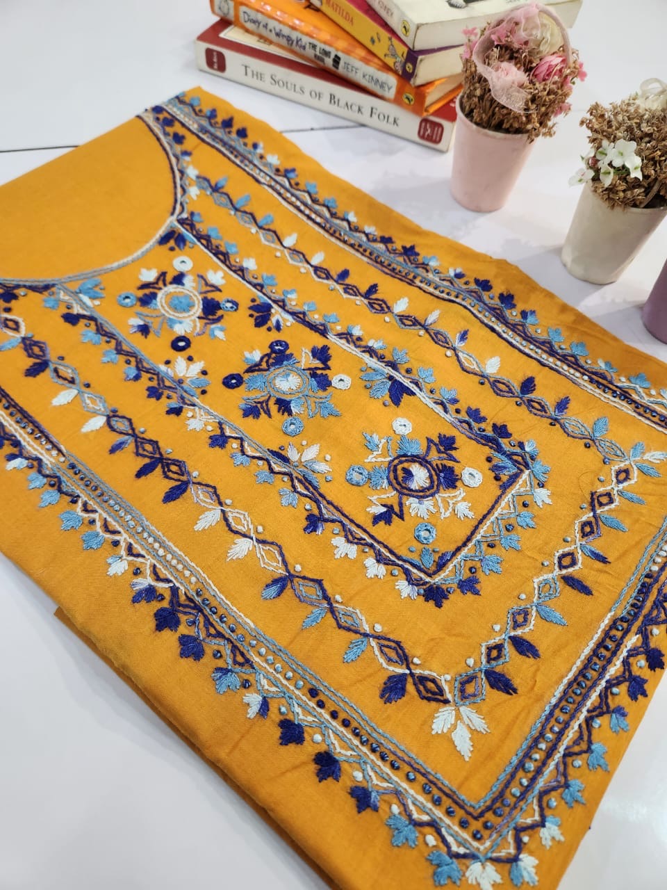 Lawn hand embroidered shirt