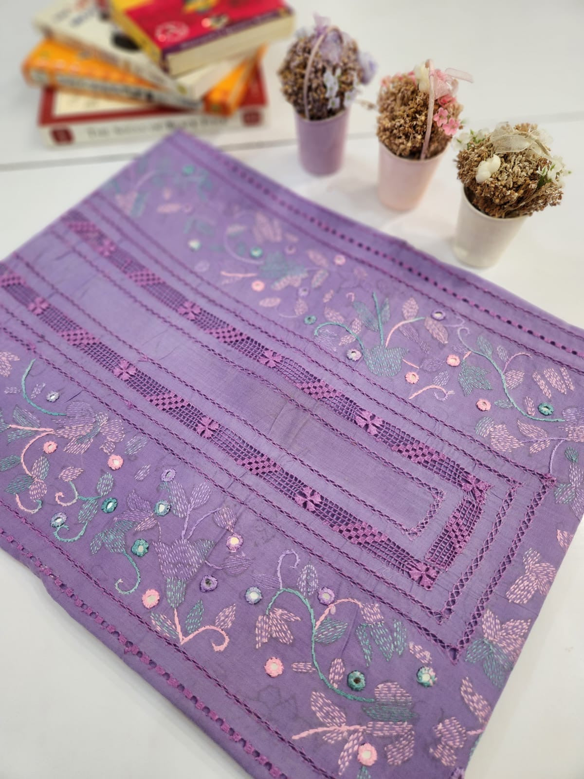 Tarkashi kanthakari lawn hand embroidered shirt