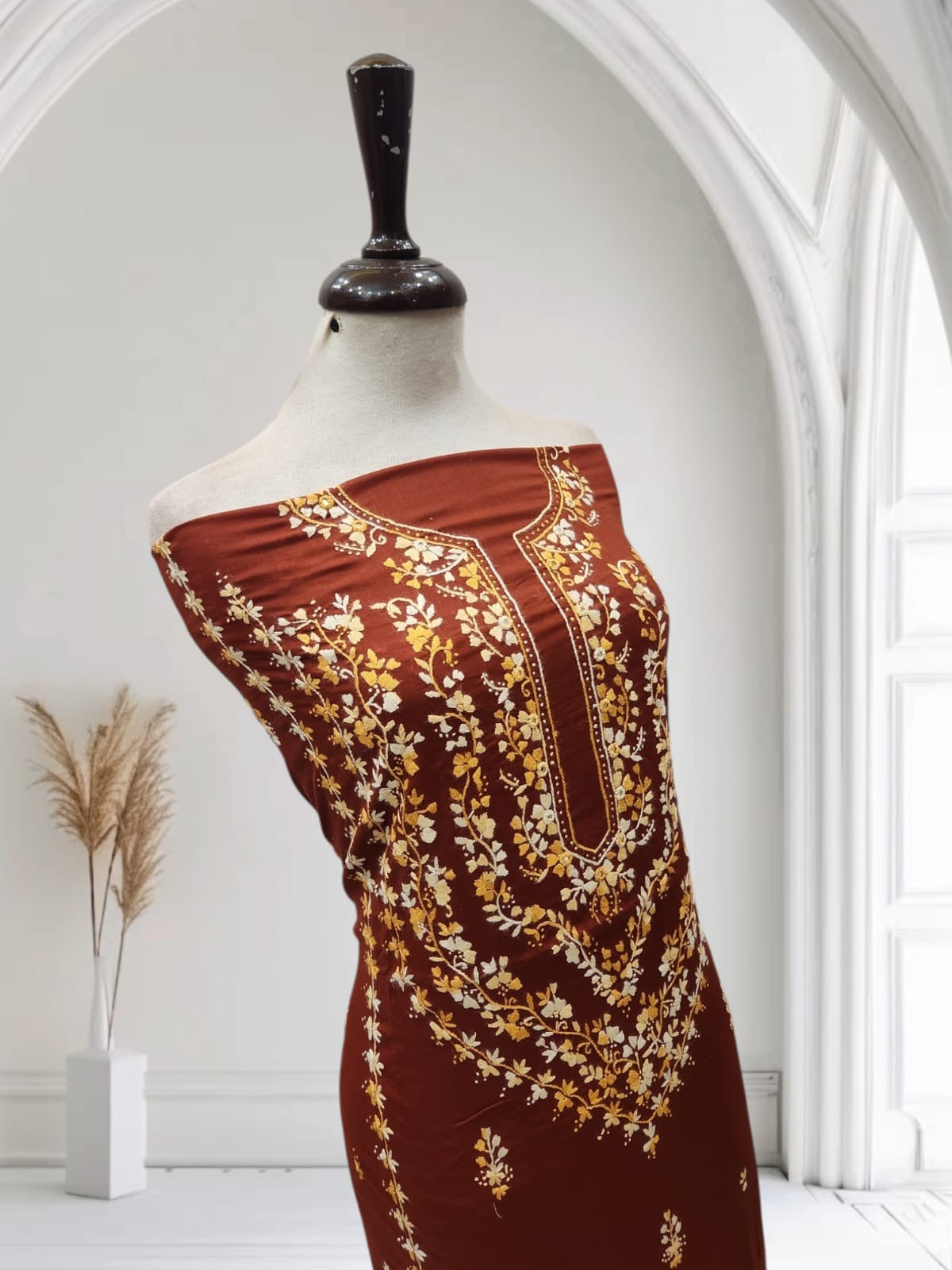 Lawn hand embroidered shirt
