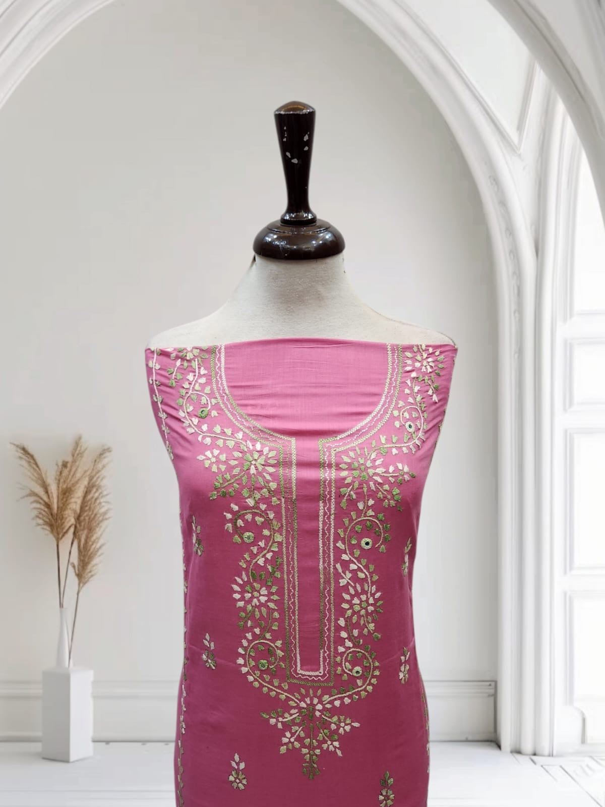 Thread applique Lawn hand embroidered shirt