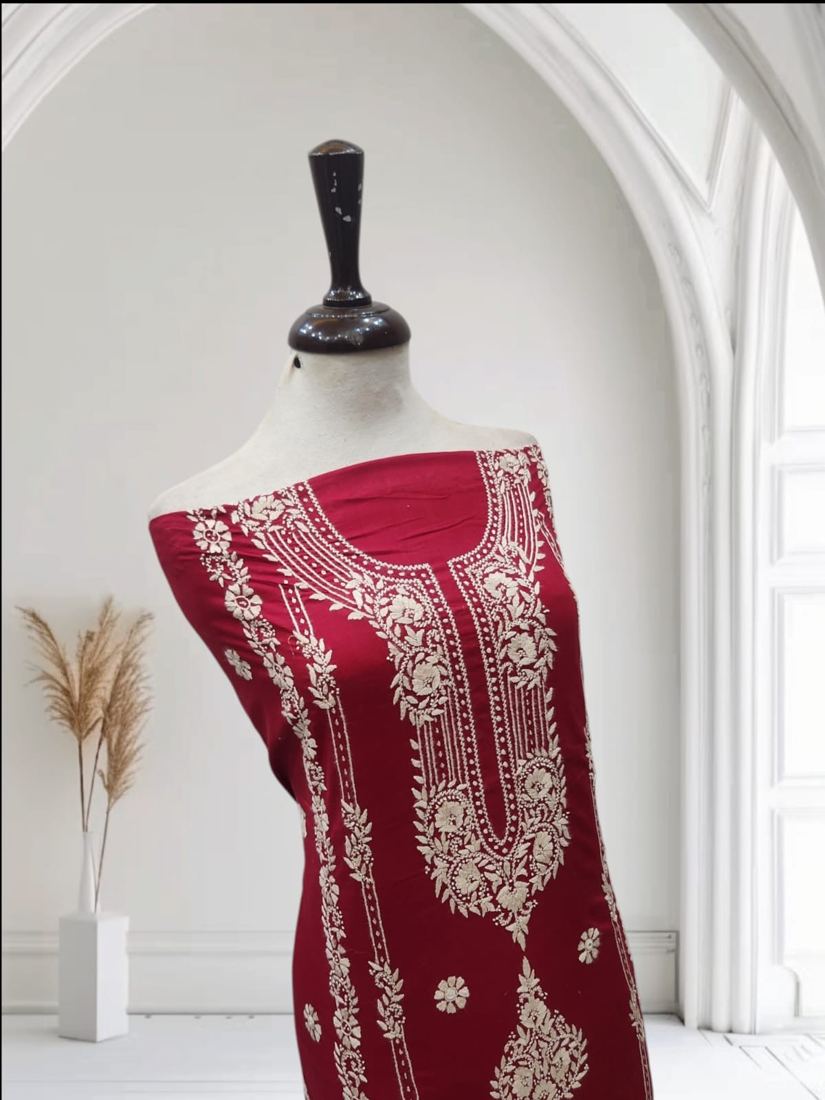 Classic hand embroidered lawn shirt