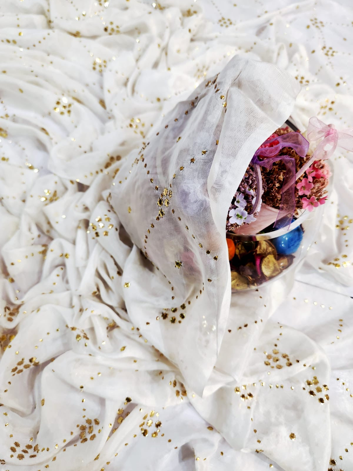 Pure Medium Silk Golden Mukesh patti Dupatta