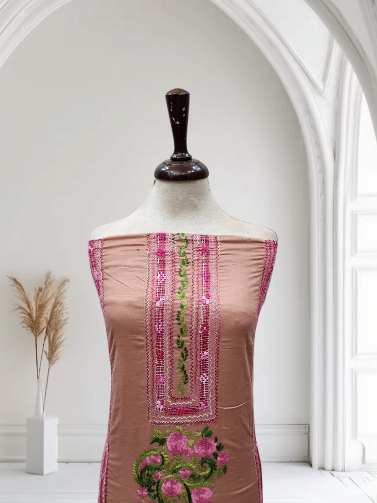 Tarkashi lawn hand embroidered shirt