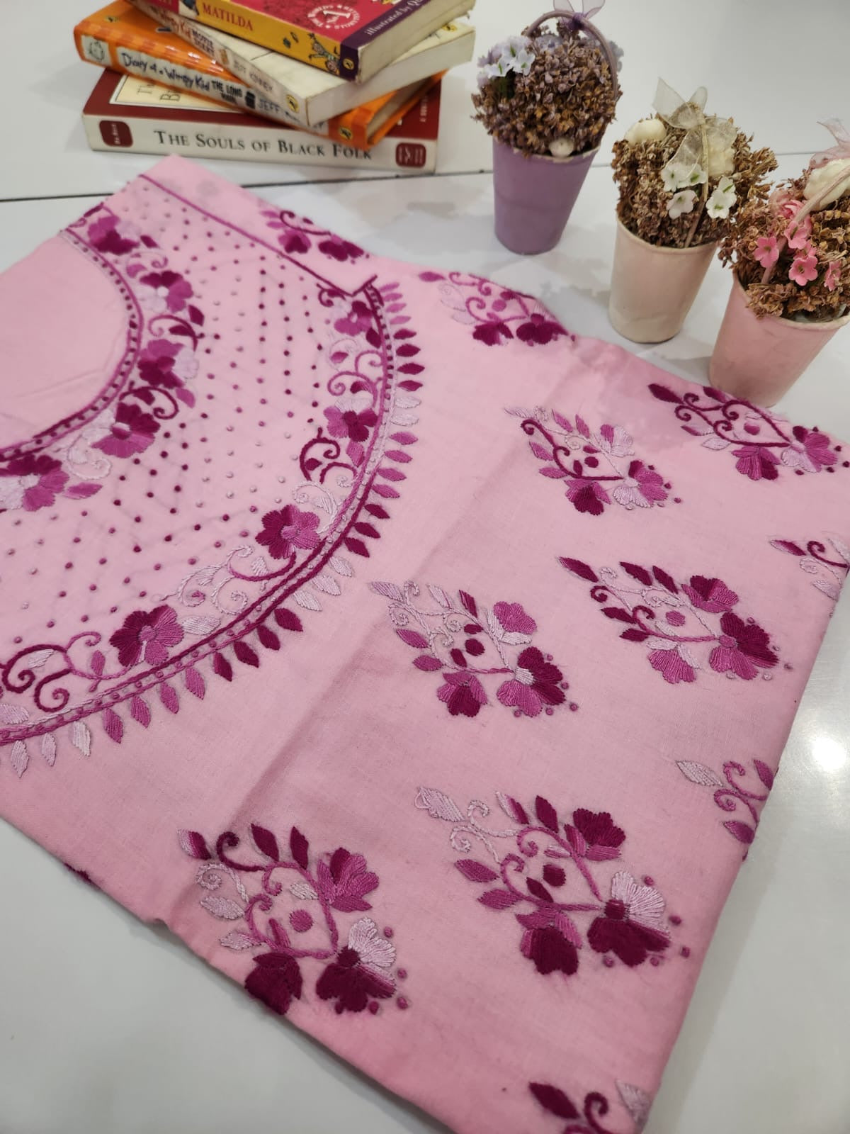 Lawn hand embroidered shirt