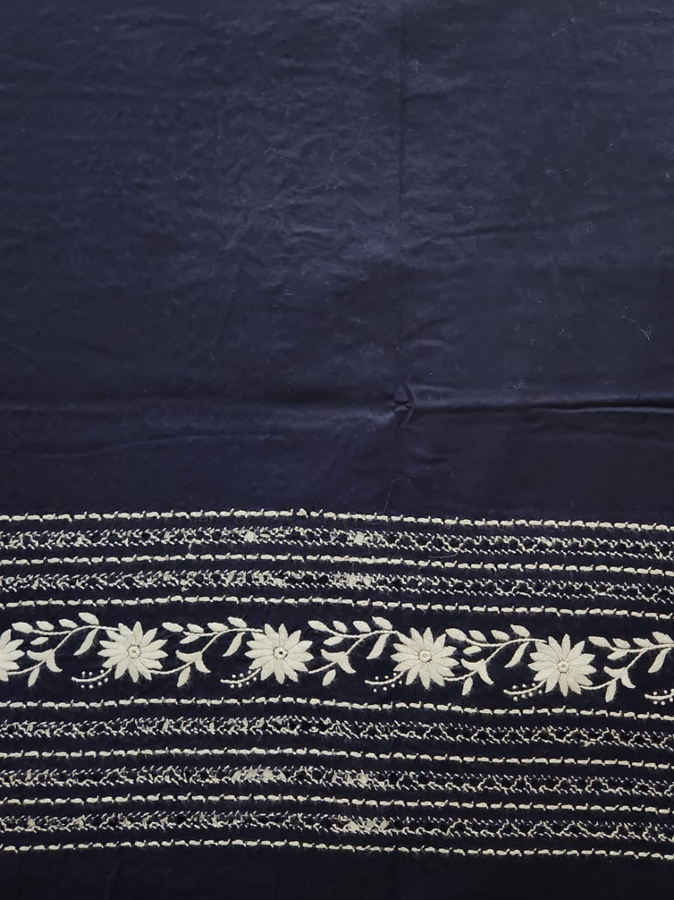 Navy Blue tarkashi lawn hand embroidered shirt