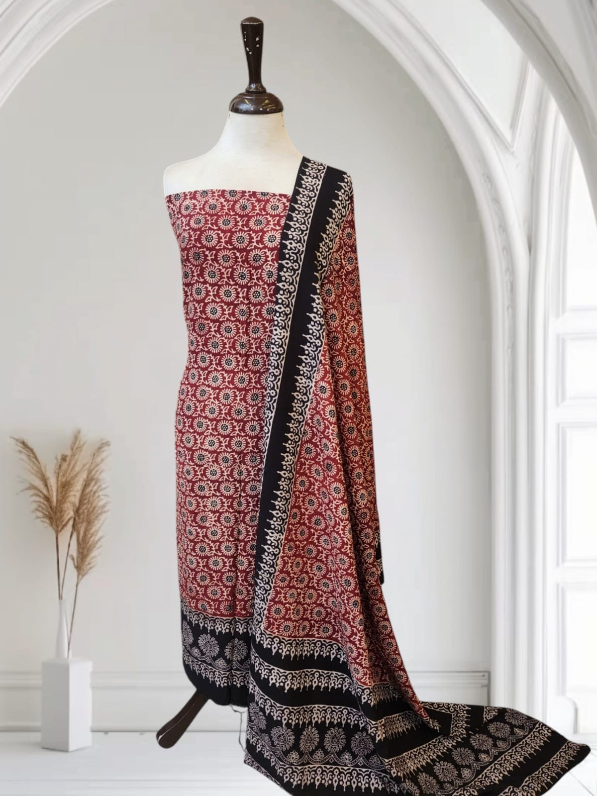 Linen Natural dyed 2pc Shirt and dupatta