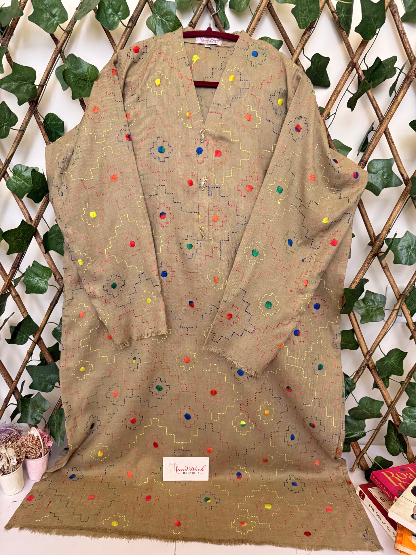 Pashmina kantha kurta size X-Large
