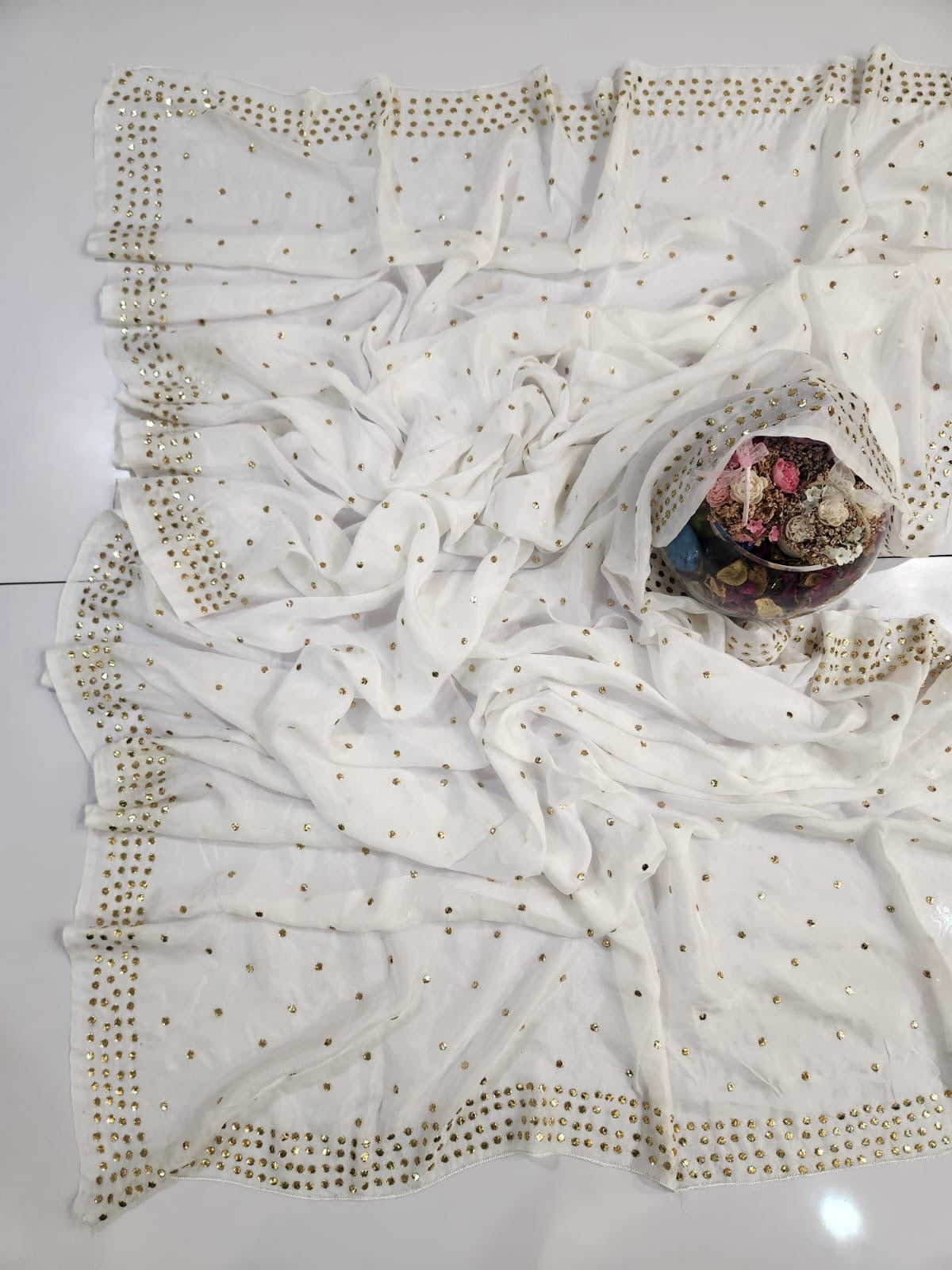 Golden Button mukesh Pure Medium Silk Supatta