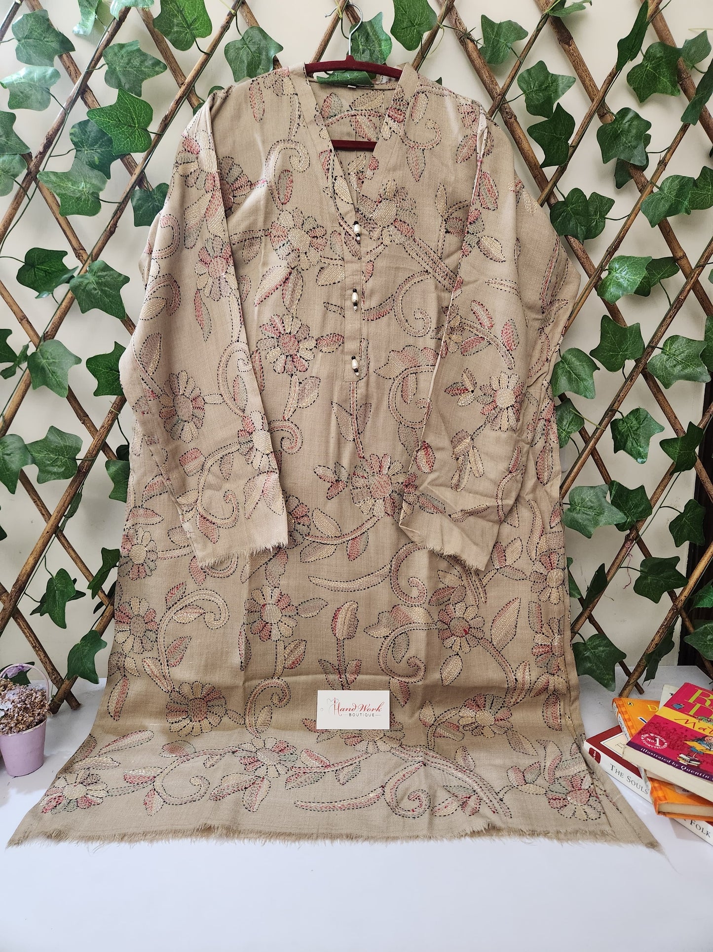 Pashmina kanthakari kurta size xl