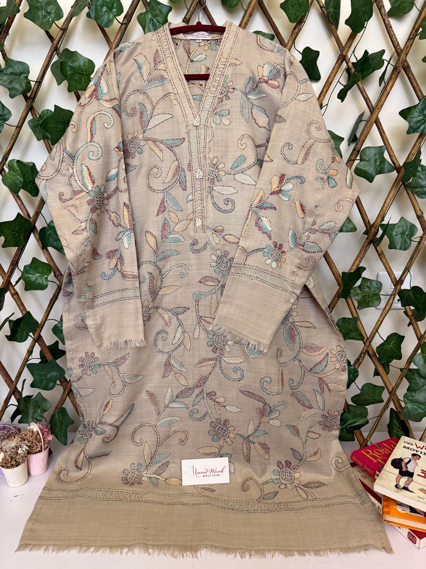 Pashmina kantha kurta size X-Large