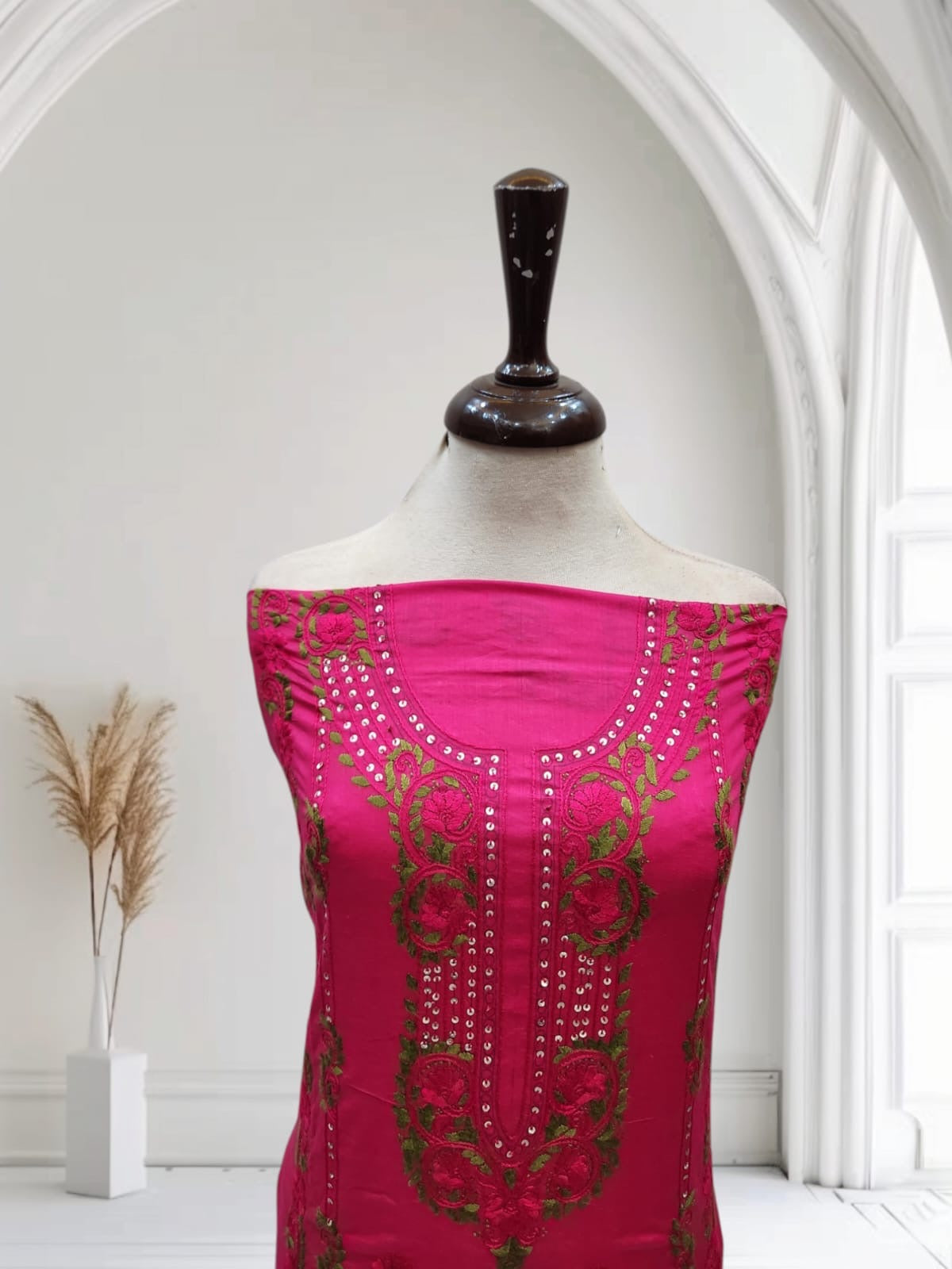 Master article lawn hand embroidered shirt