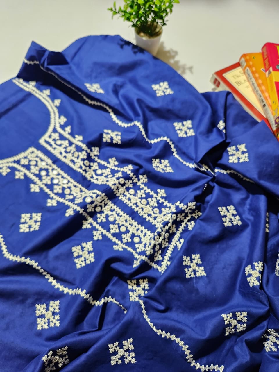 Lawn sindhi hand embroidered shirt