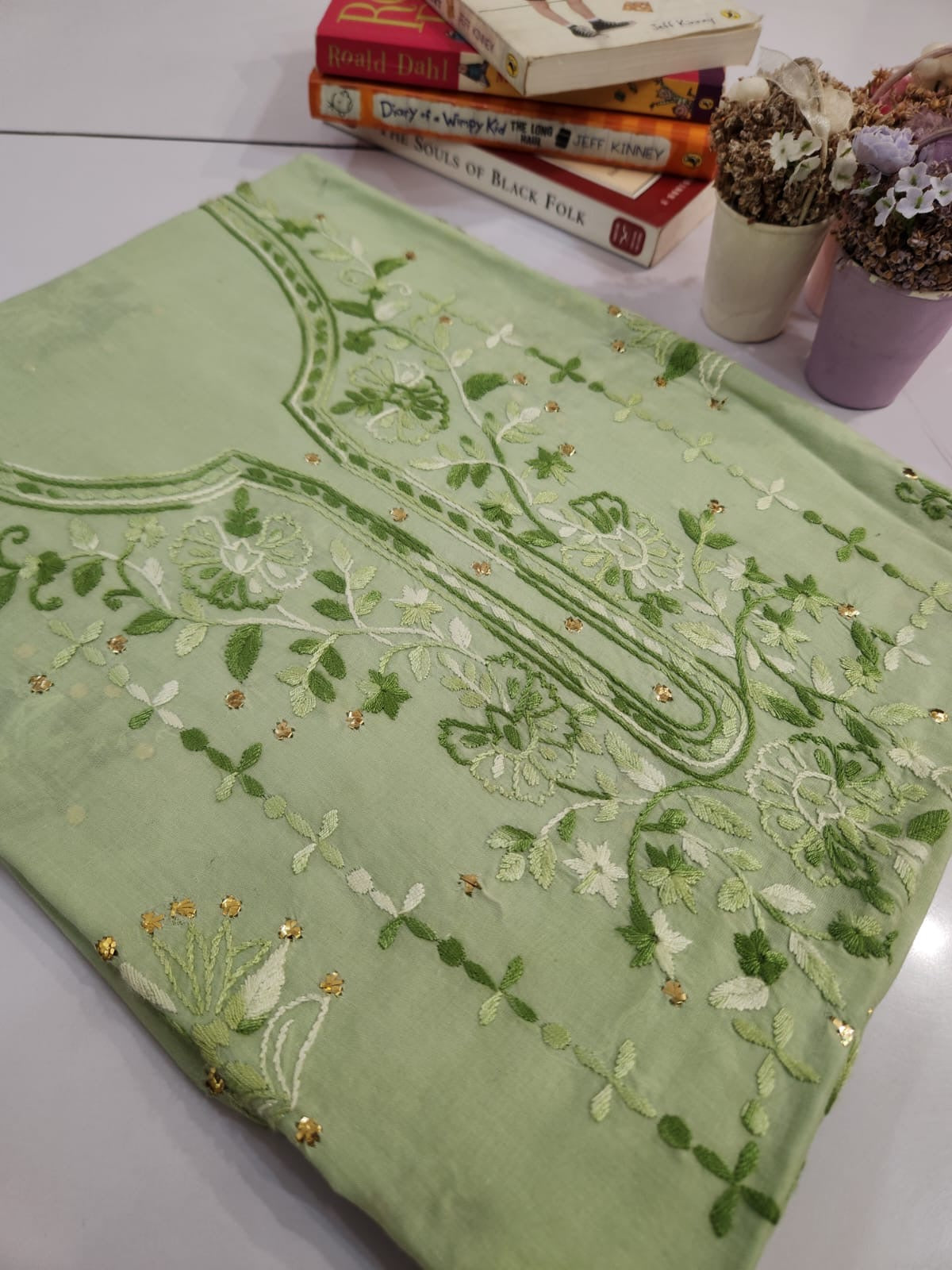 Mukesh lawn hand embroidered shirt