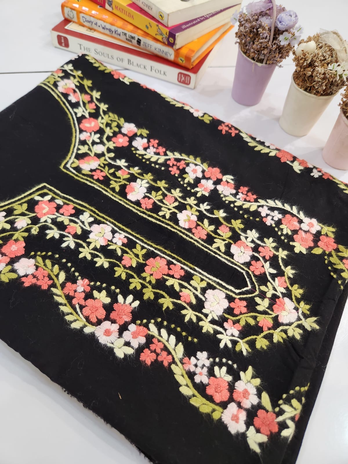 Black lawn hand embroidered shirt