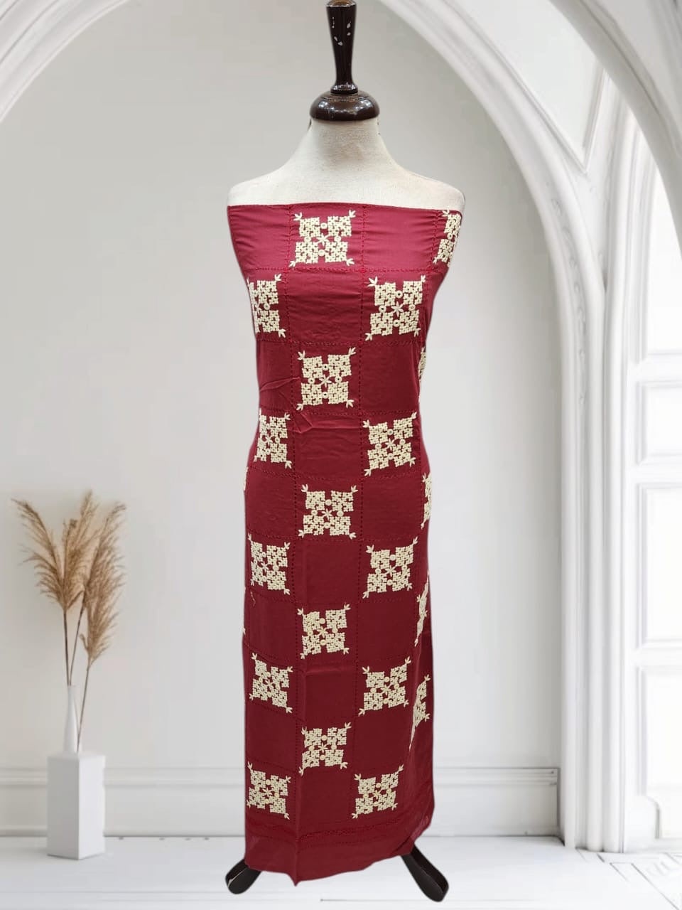 Tarkashi lawn hand embroidered shirt