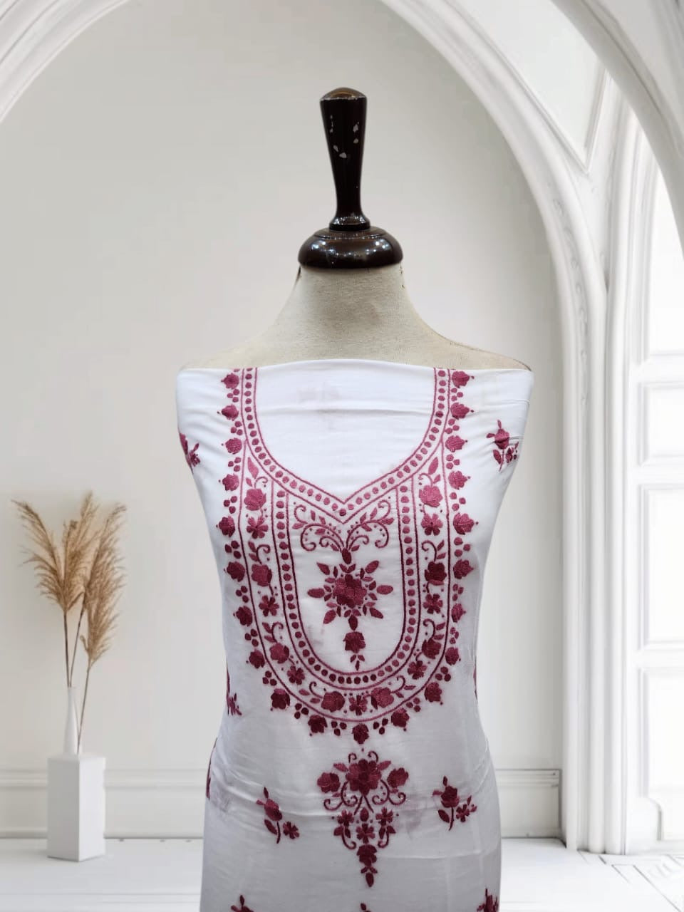 Lawn gull e Sitta shirt with tea pink thread