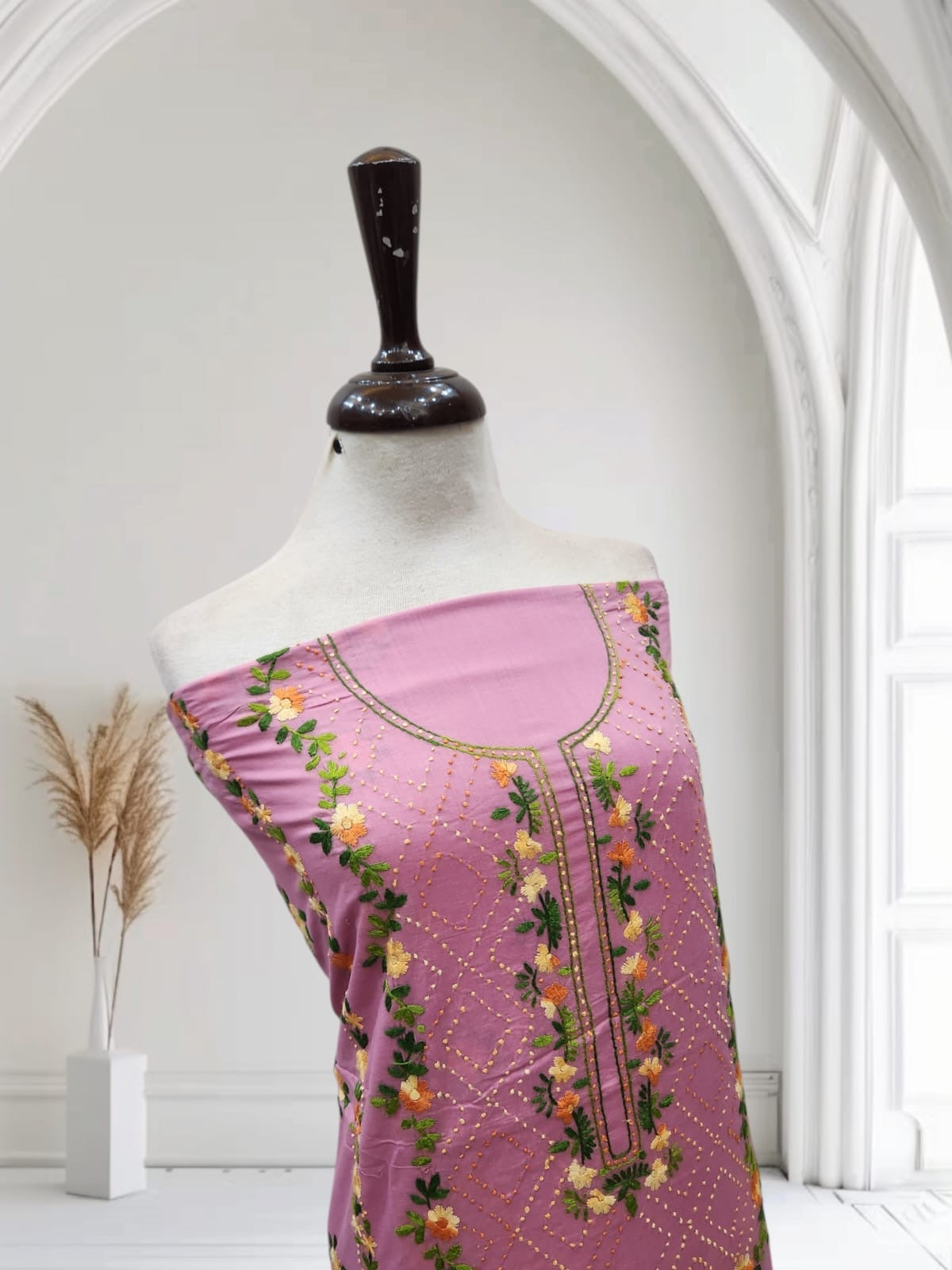 French knots new restock lawn hand Embroidered shirt