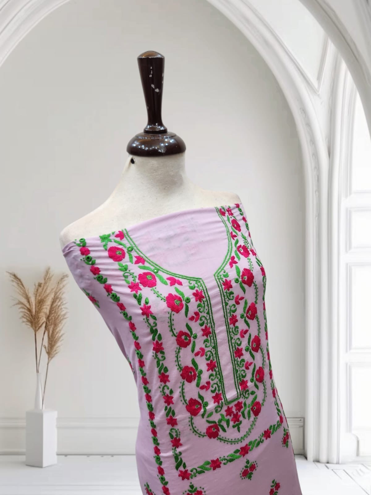 Budget friendly lawn hand embroidered shirt