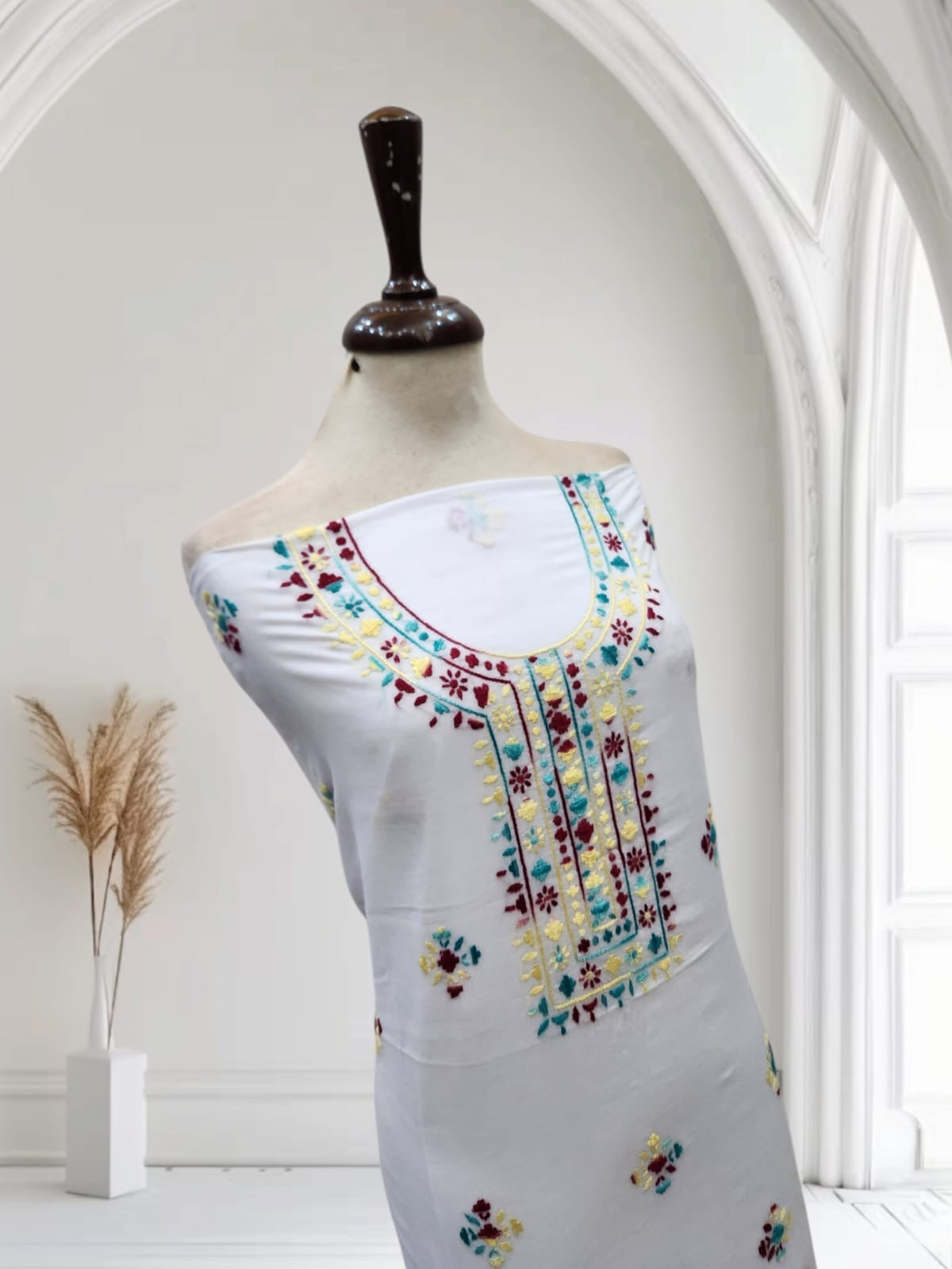 Lawn hand embroidered shirt
