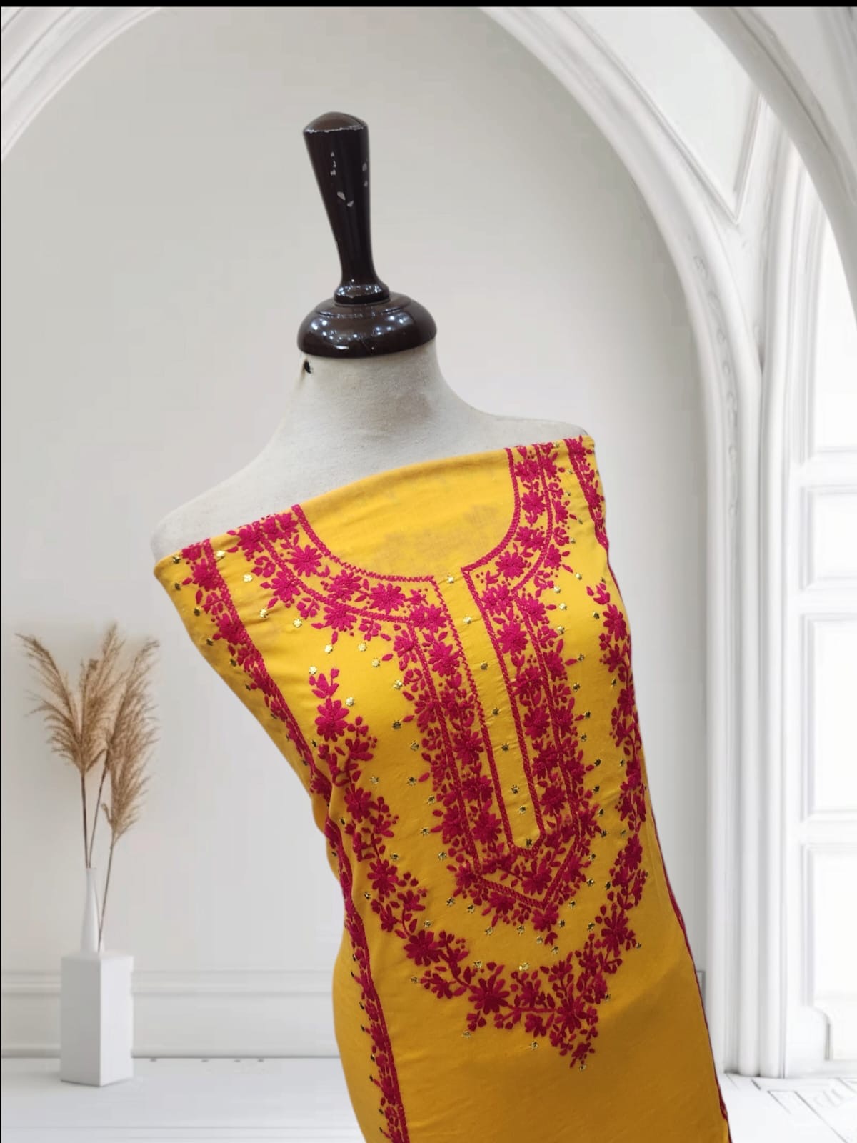 Lawn Handmade Mukesh with thread 🧵 work Shirt