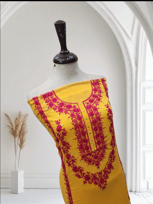 Lawn Handmade Mukesh with thread 🧵 work Shirt