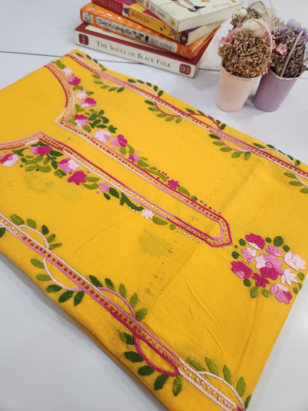 Lawn hand embroidered shirt