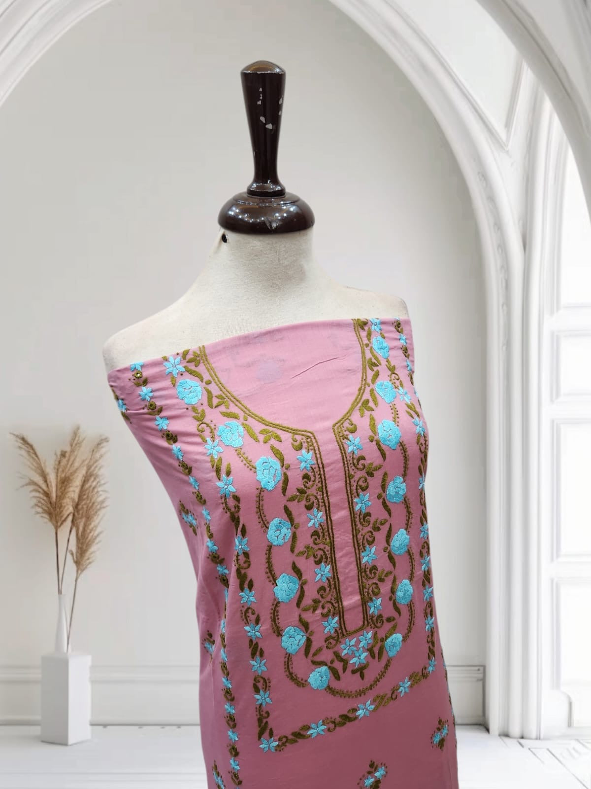 Budget friendly lawn hand embroidered shirt