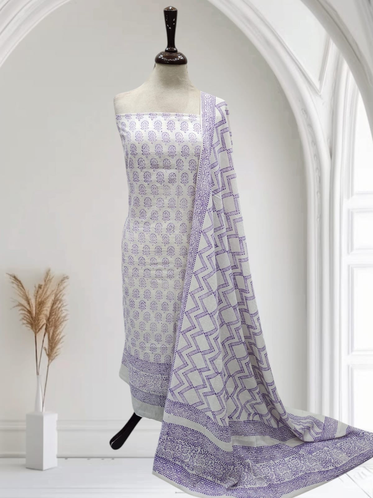 Lawn acrament block print 2pc