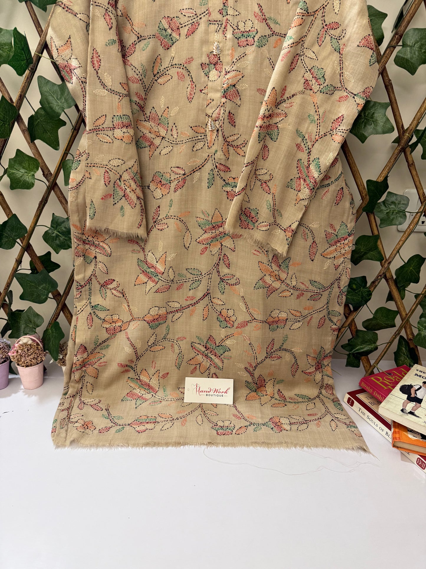 Pashmina kantha kurta size medium