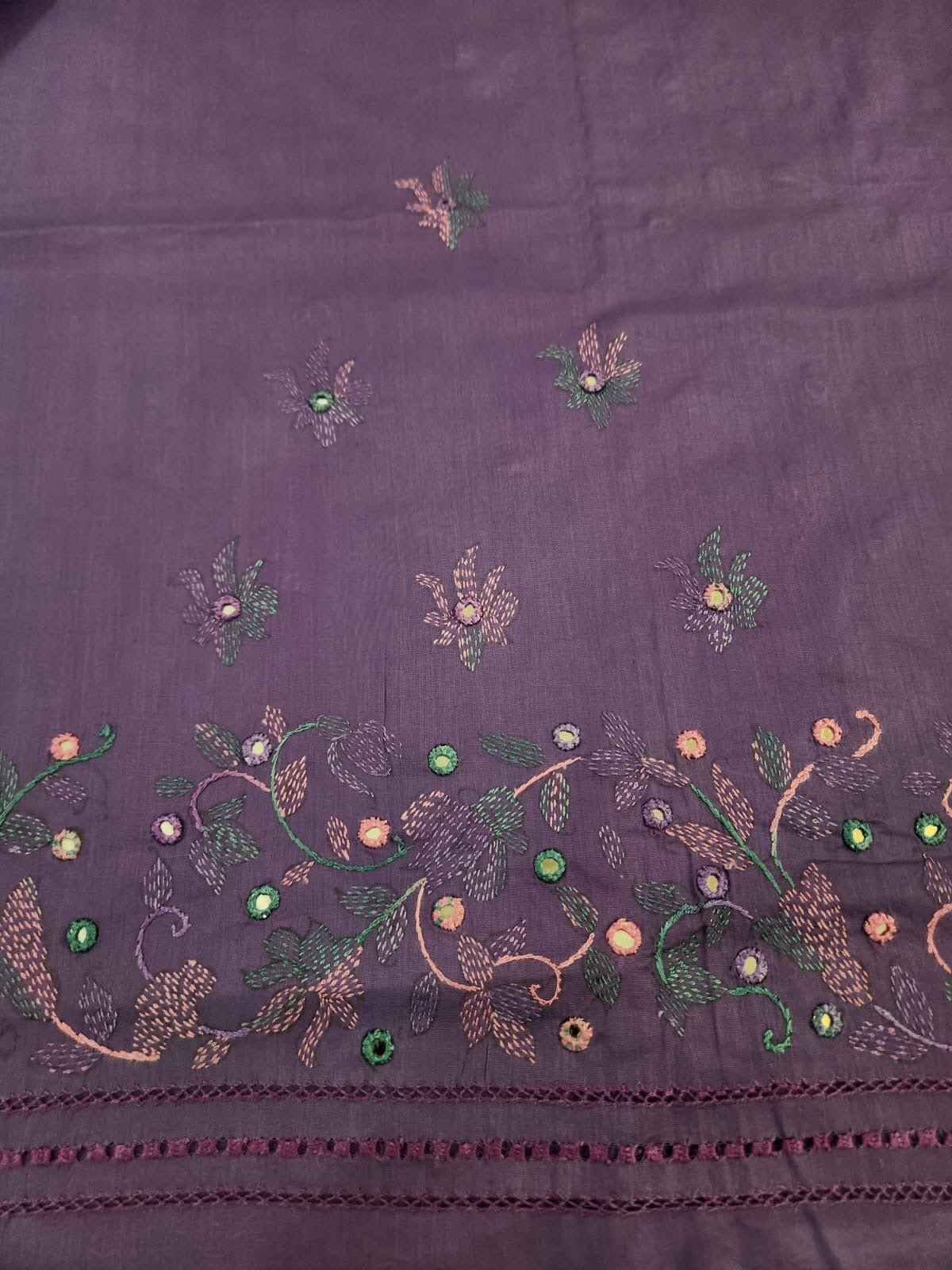 Tarkashi kanthakari lawn hand embroidered shirt