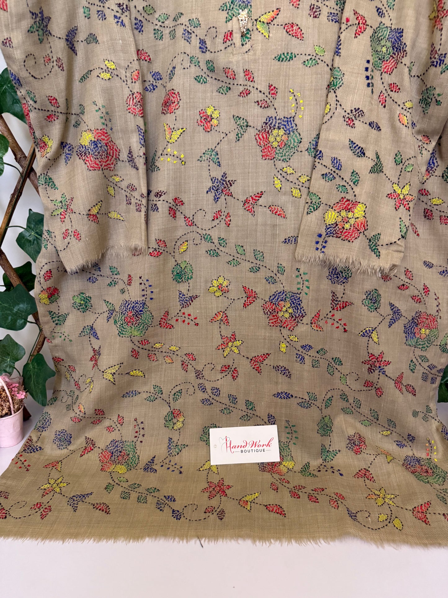 Pashmina kantha kurta size X-Large