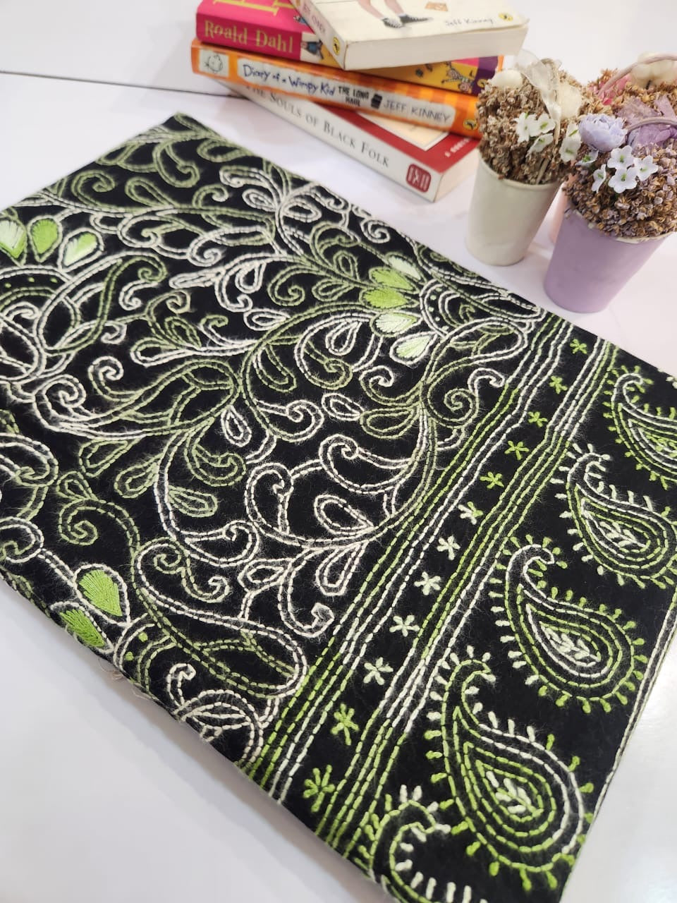 Lawn hand embroidered Jaal shirt its Mongia Green