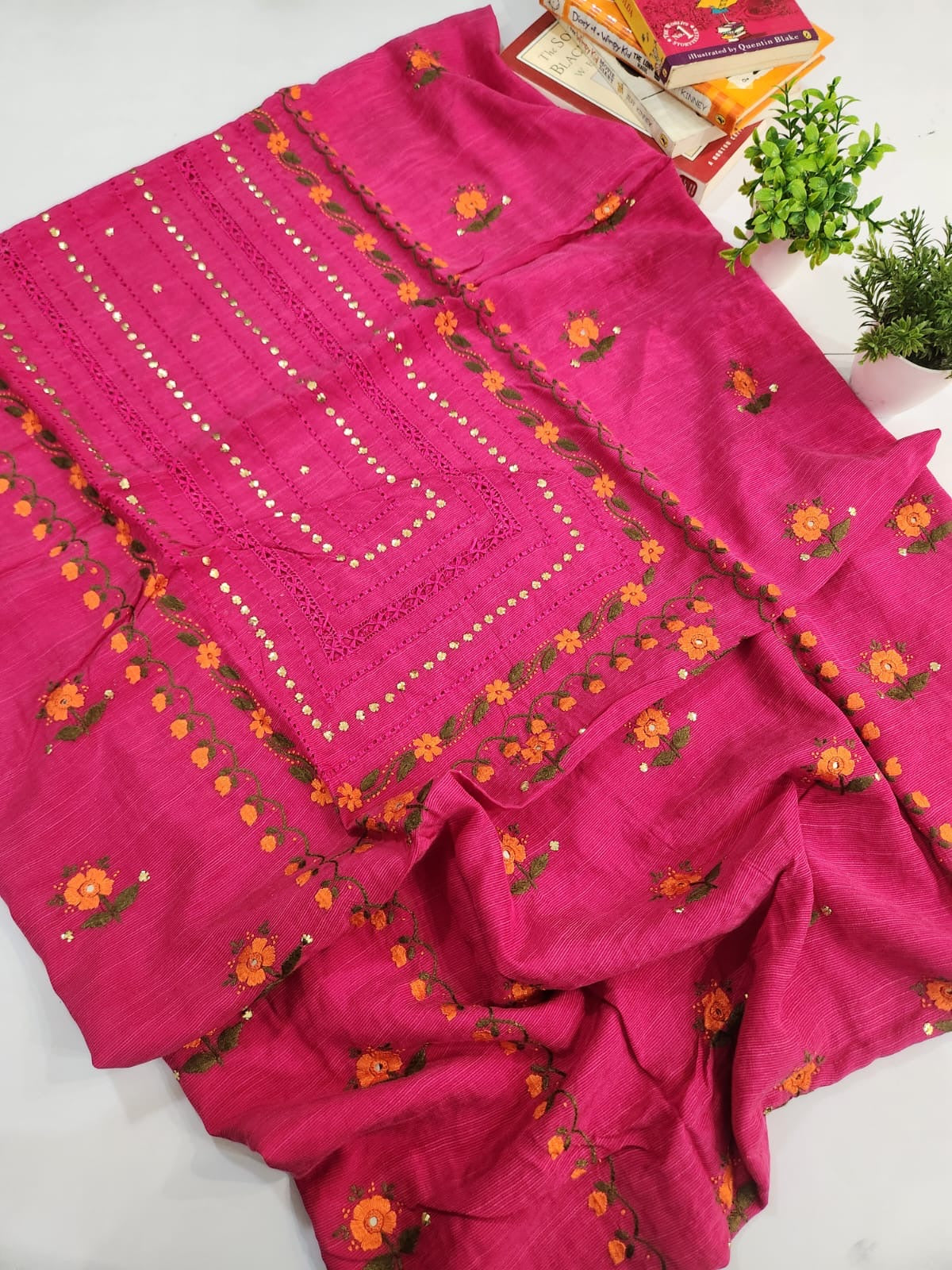 Premium Raw Silk 3pc with silk Dupatta (advance payment)