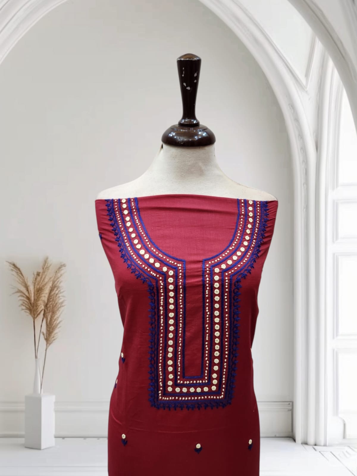 Lawn hand embroidered with mirror shirt