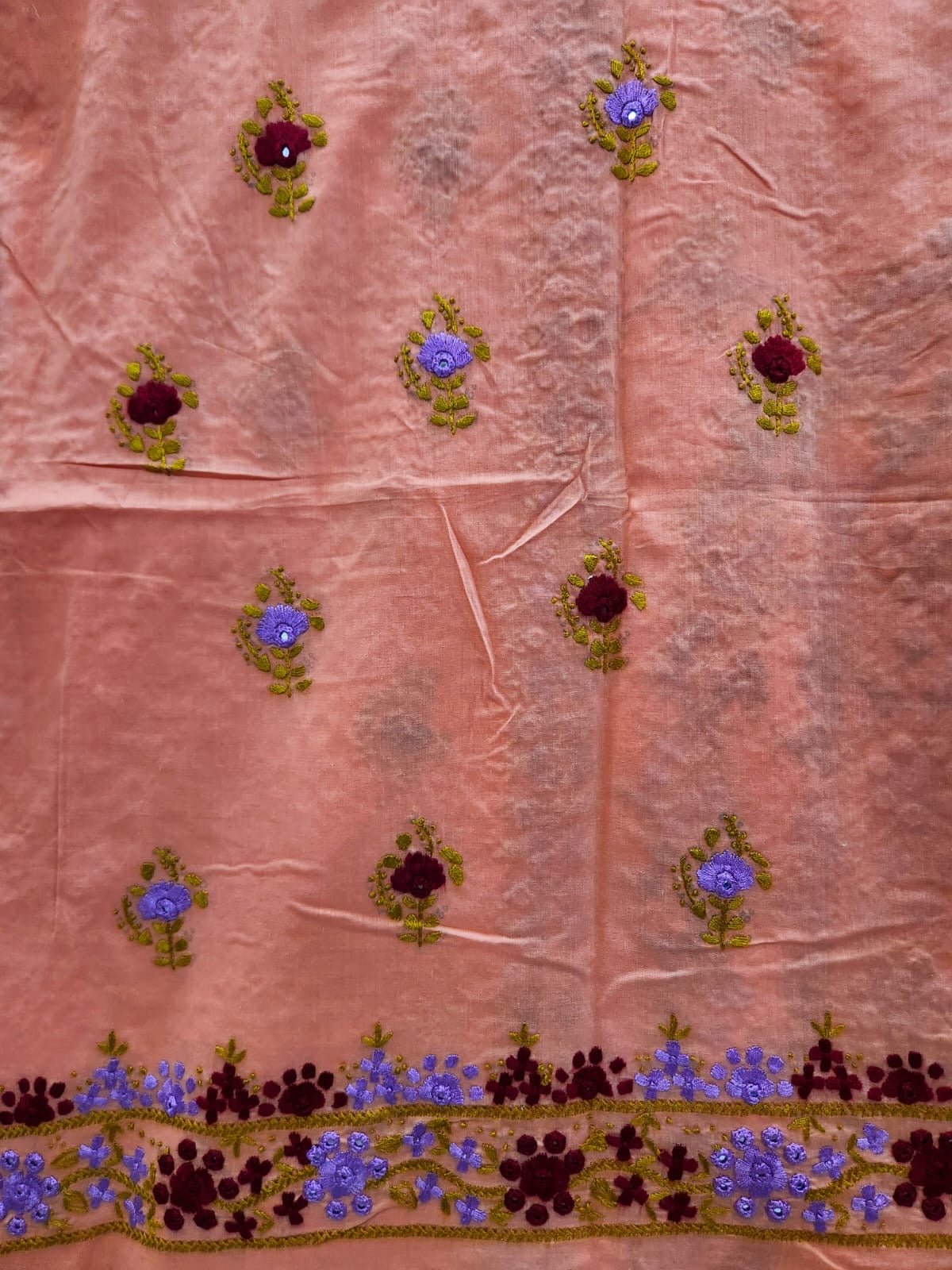 Rare combination lawn hand embroidered shirt