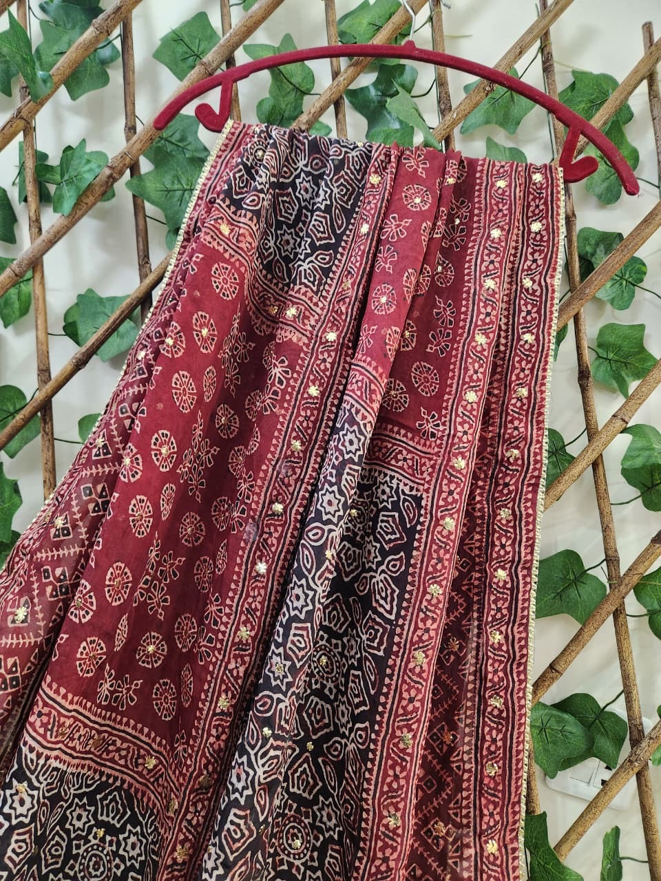 Natural Dyed Mukesh Silk long Duppata (advance Payment)