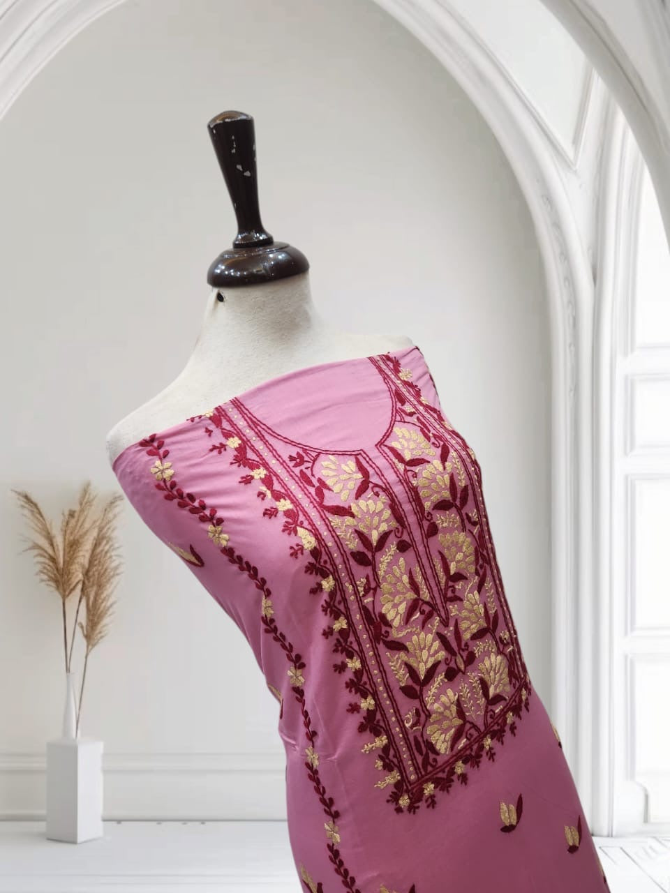 Lawn hand embroidered shirt