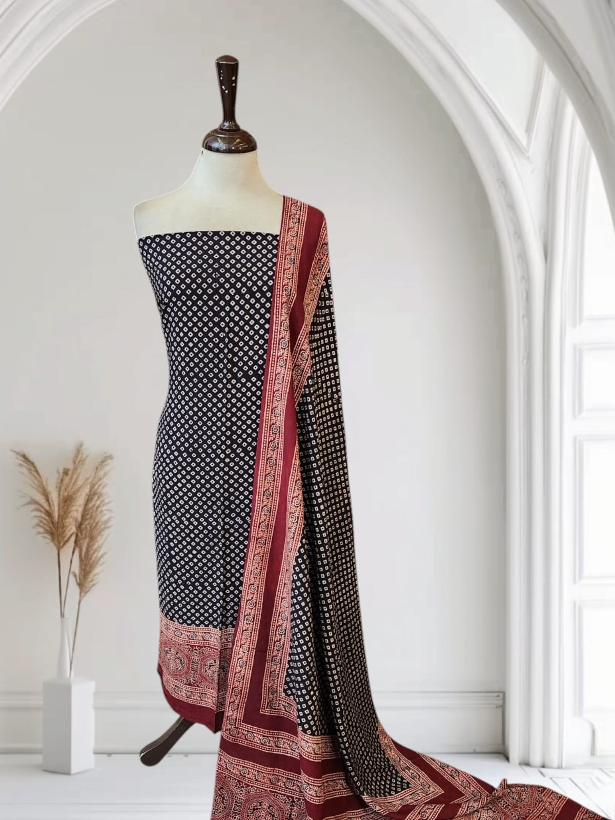 Linen Natural dyed 2pc shirt dupatta