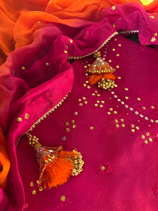 Eid Special Medium silk with Lawn 2pc