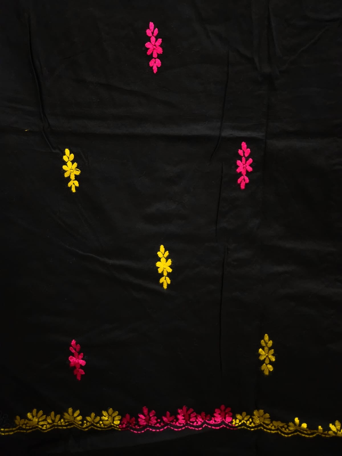 Elegant design black beauty lawn hand embroidered shirt