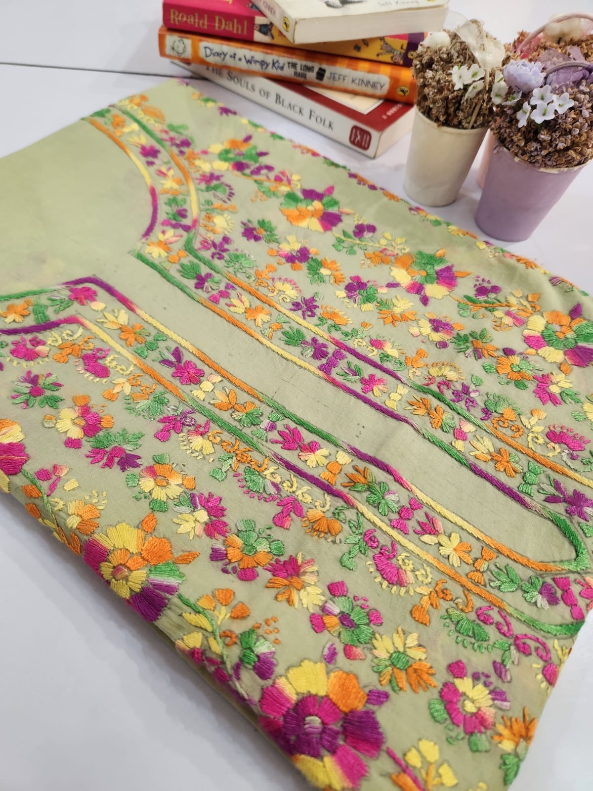 Lawn hand embroidered shirt