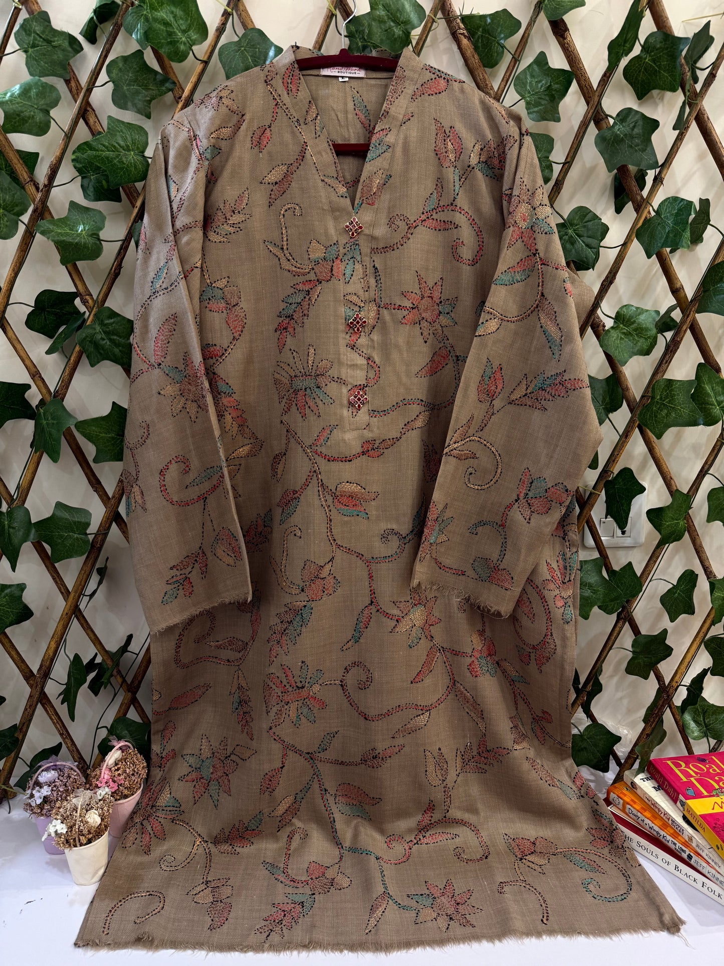Pashmina kantha kurta size Large