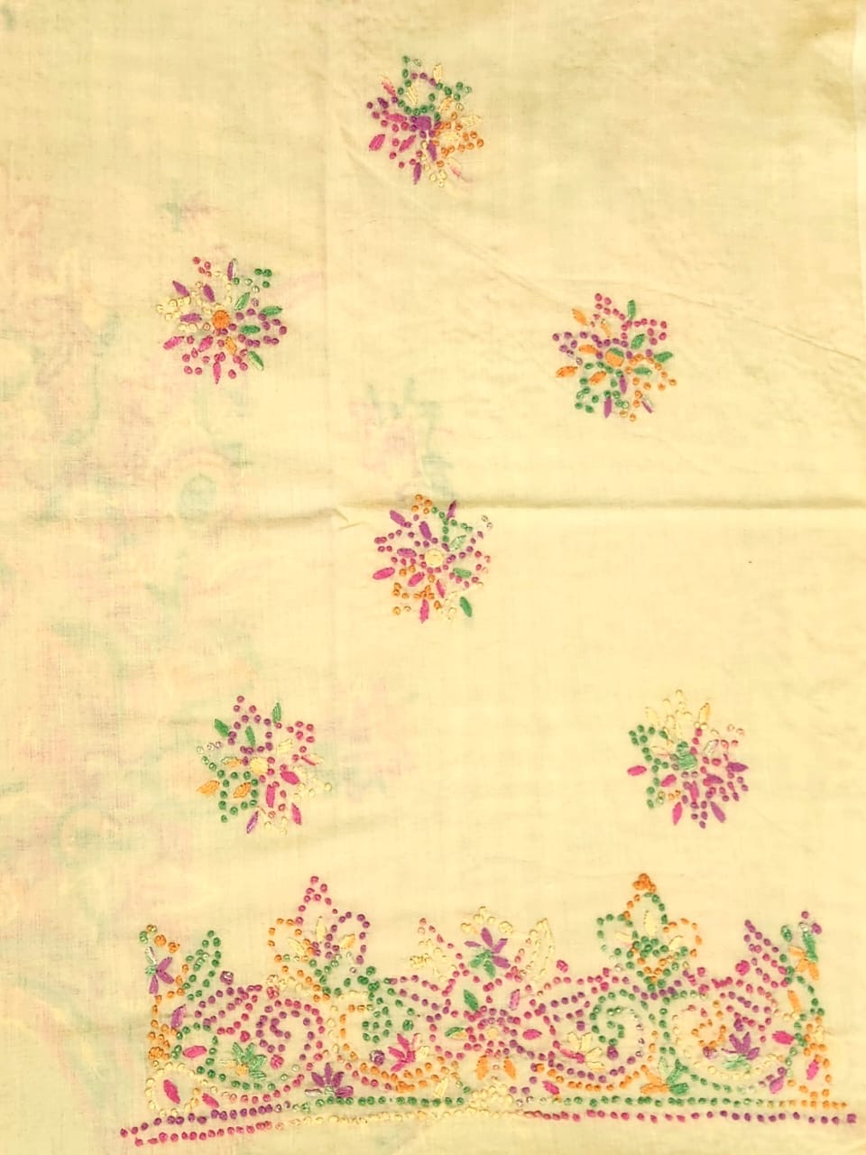 French knots lawn had embroidered