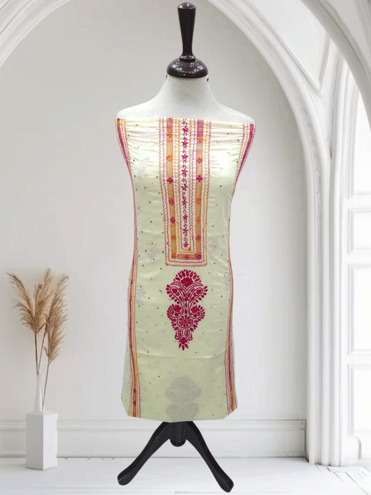 Lemon Tarkashi Mukesh Lawn Shirt