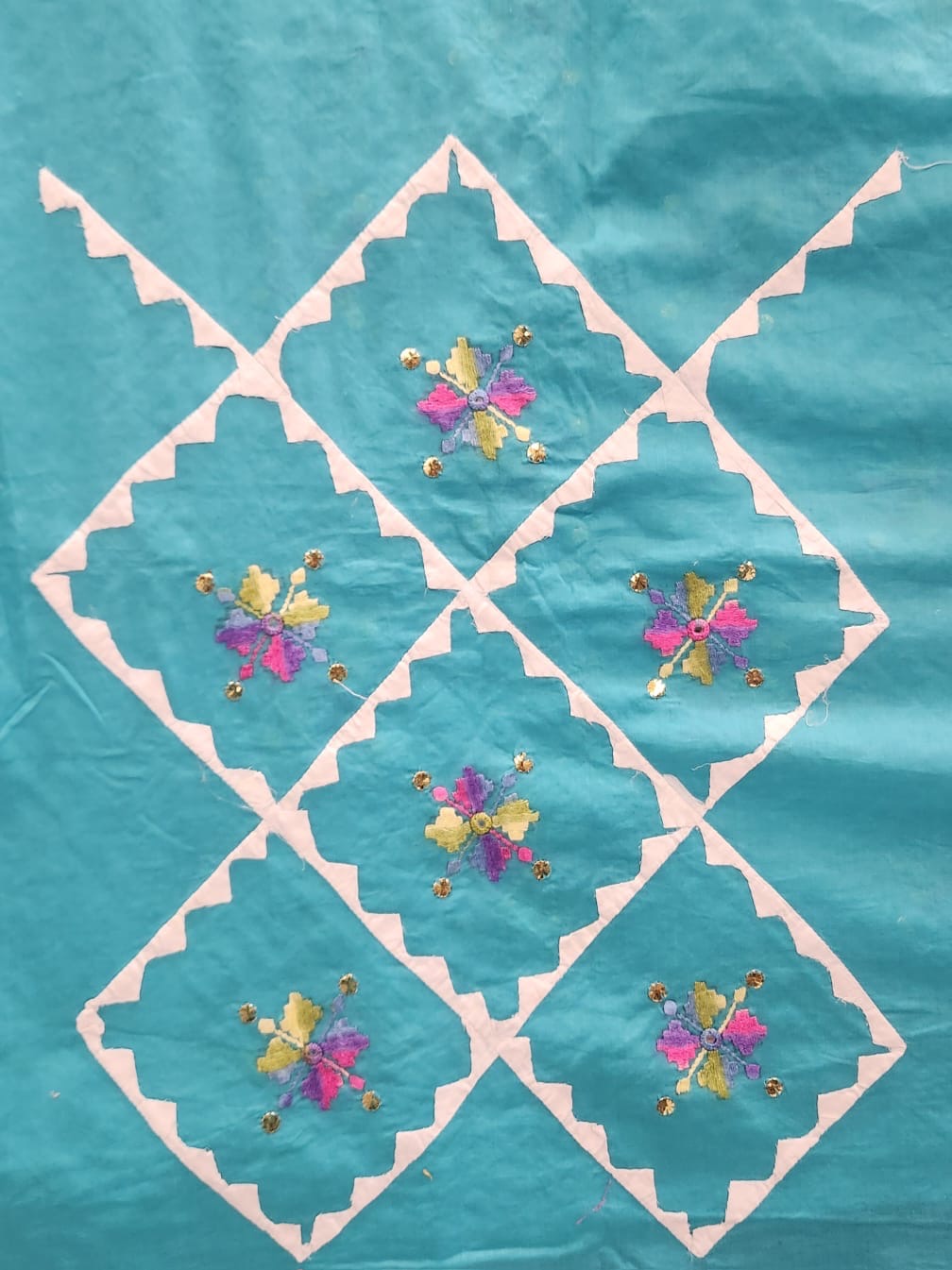 Full Applique Embroidery mukesh lawn shirt & chiffon dupatta