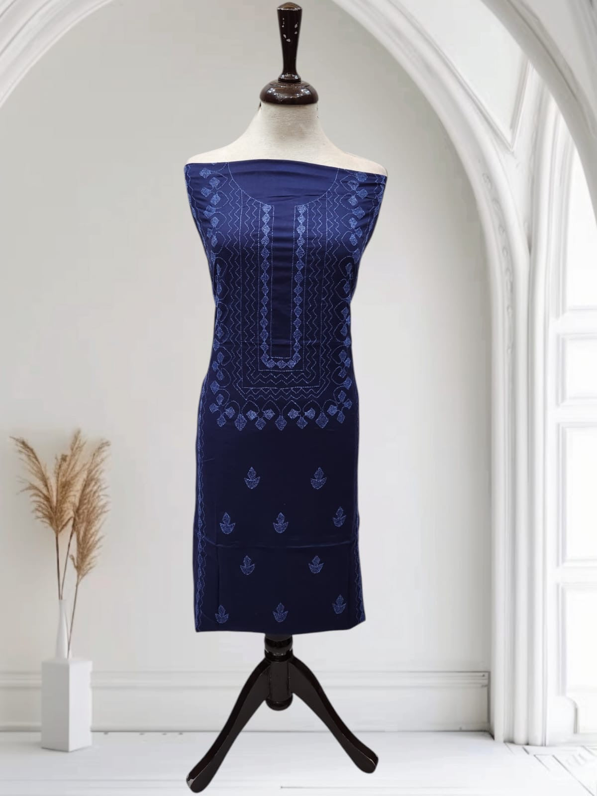 Kaccha tanka solid shade navy blue