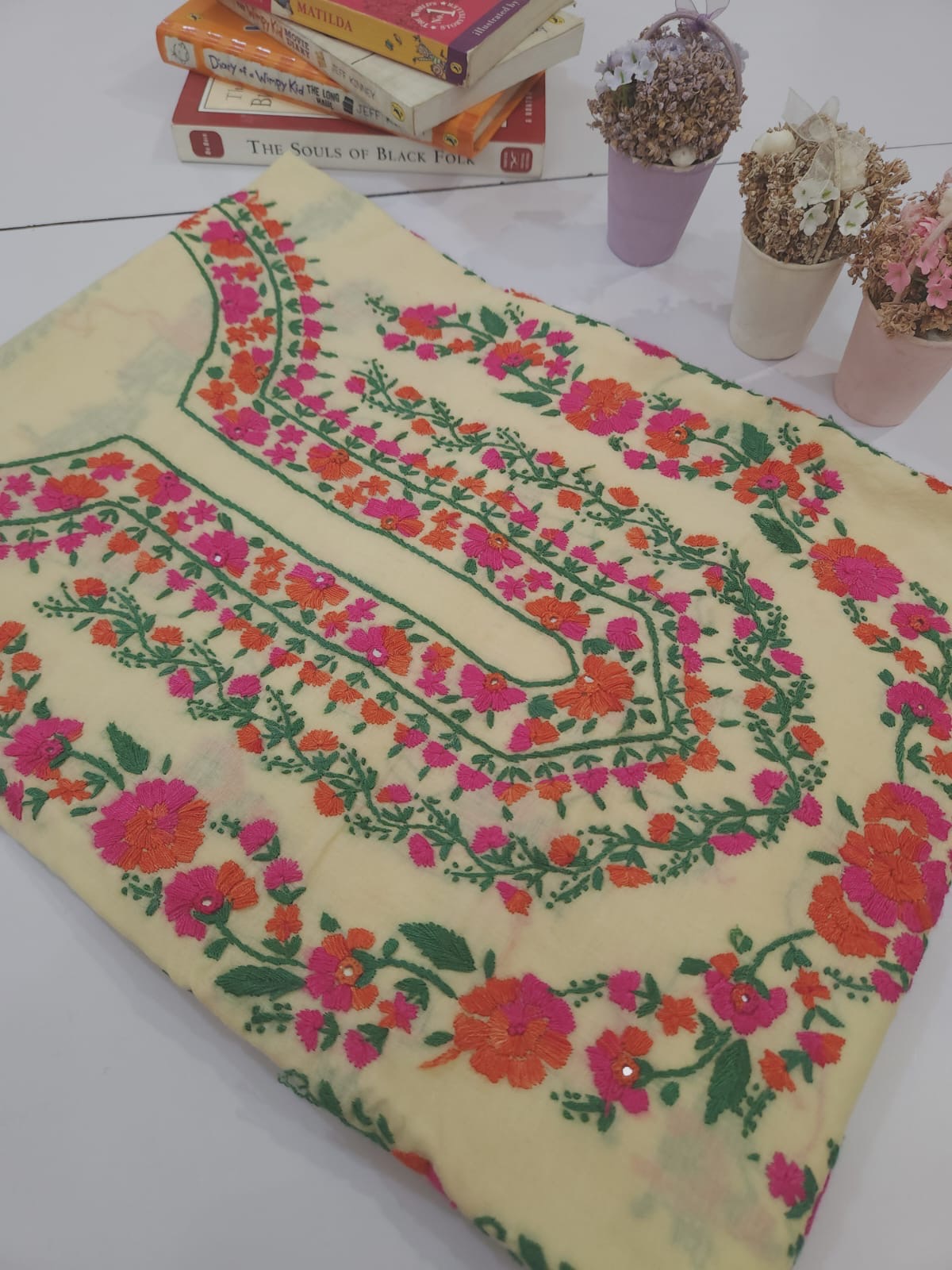 Lawn hand embroidered shirt