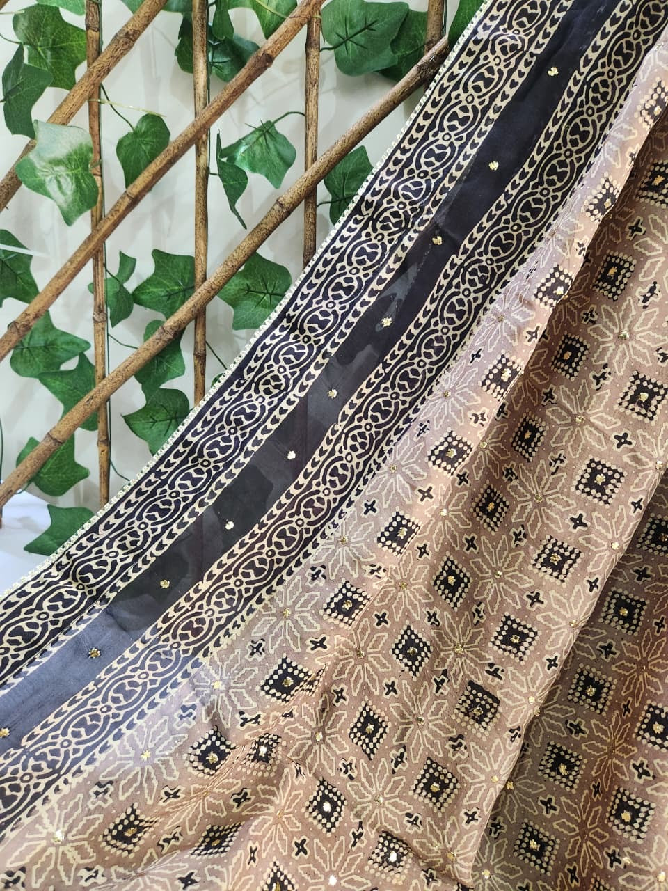 Natural dyed mukesh Silk long dupatta (advance payment)