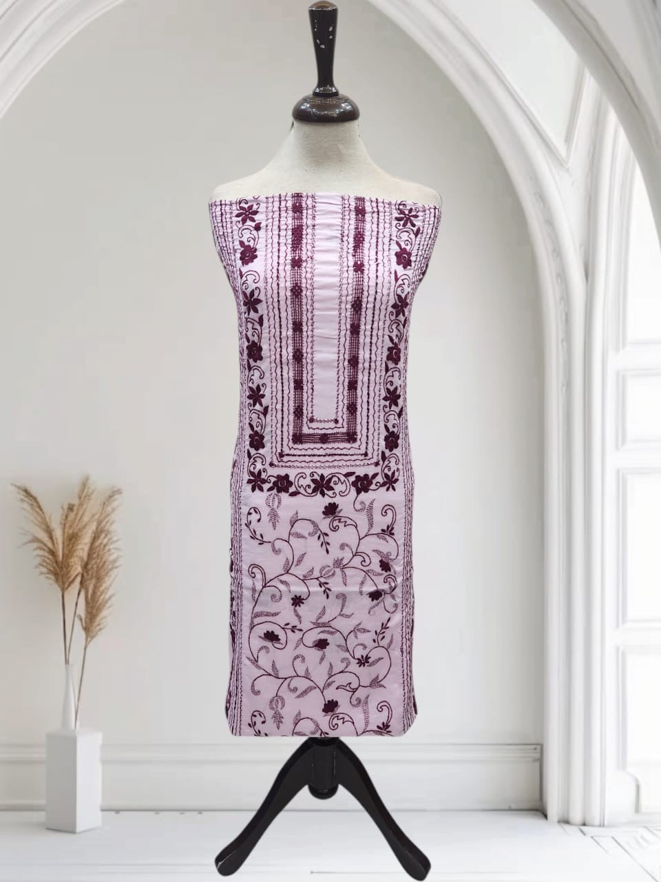 Tarkashi lawn hand embroidered shirt
