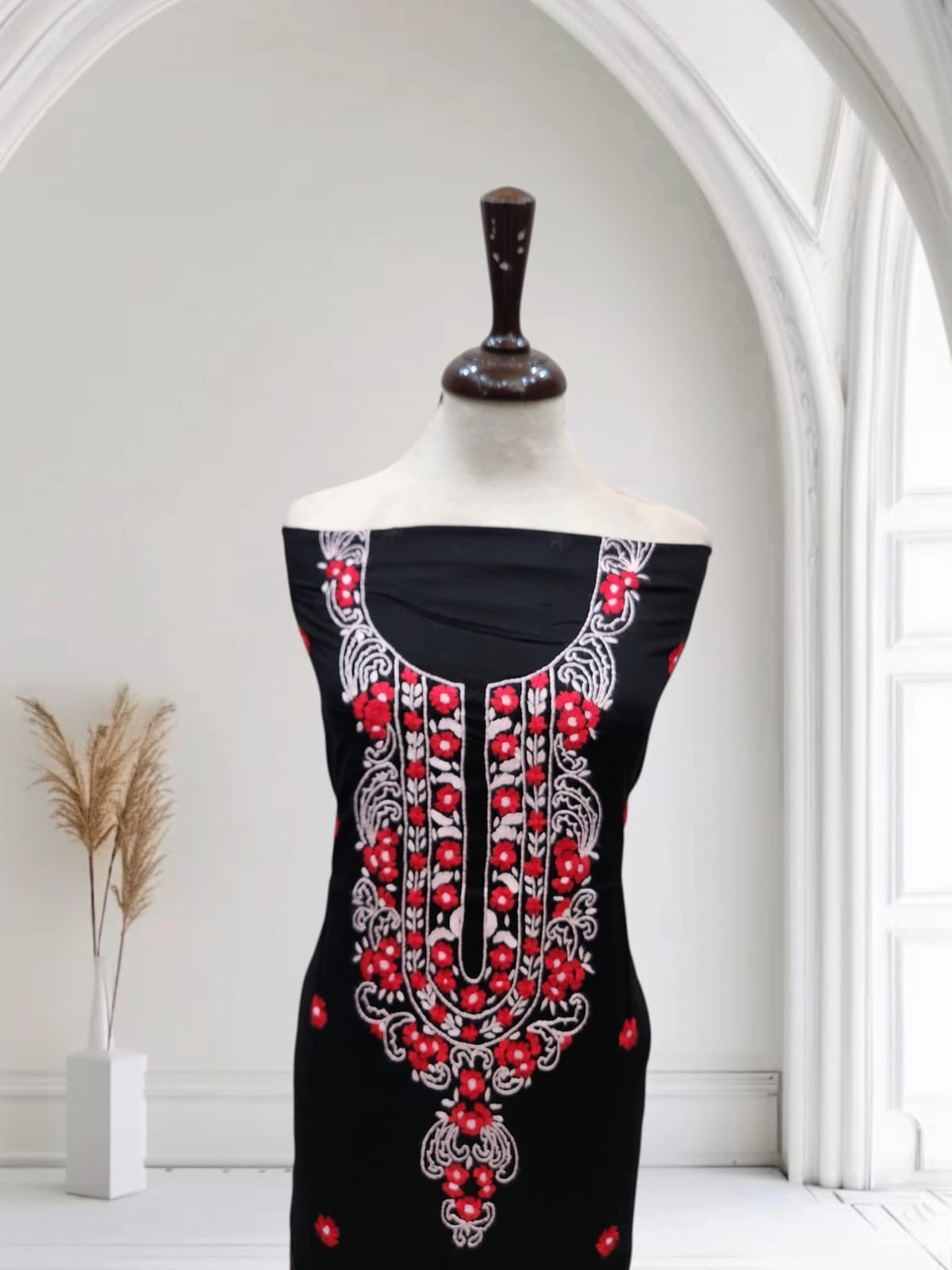 Budget friendly black beauty hand embroidered shirt